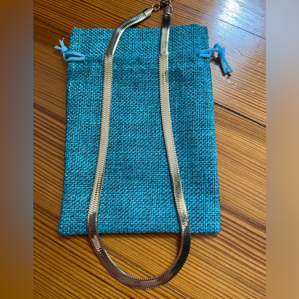 18k Gold Plated Herringbone Chain Necklace